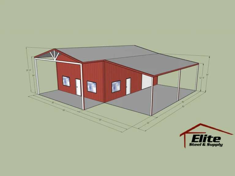 Conceptual Design for a Red Barndominium in Groesbeck, TX.